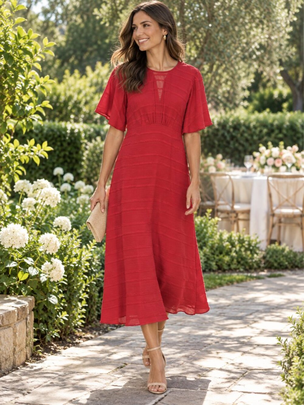 Lela Rose Red Maxi Dress Size 2